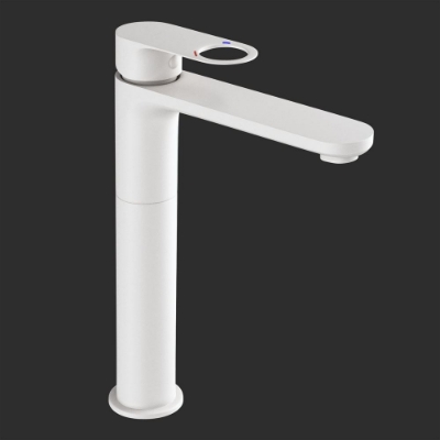 Picture of Single Lever High Neck Basin Mixer - White Matt