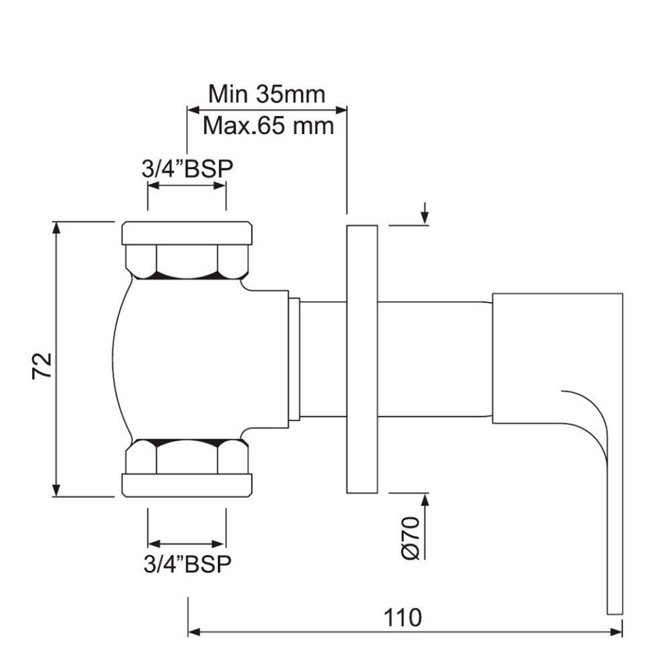 20mm Vignette Prime InWall Stop Valve with FLange | Jaquar UAE