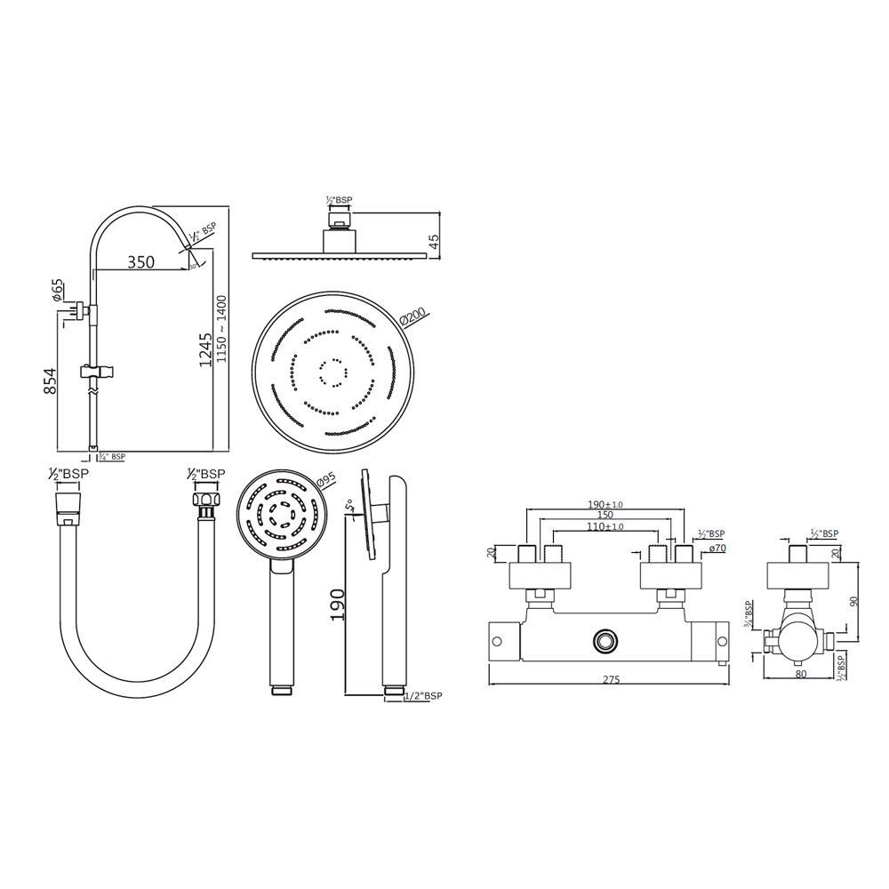 Florentine Thermostatic Valve With Shower Jaquar Uae