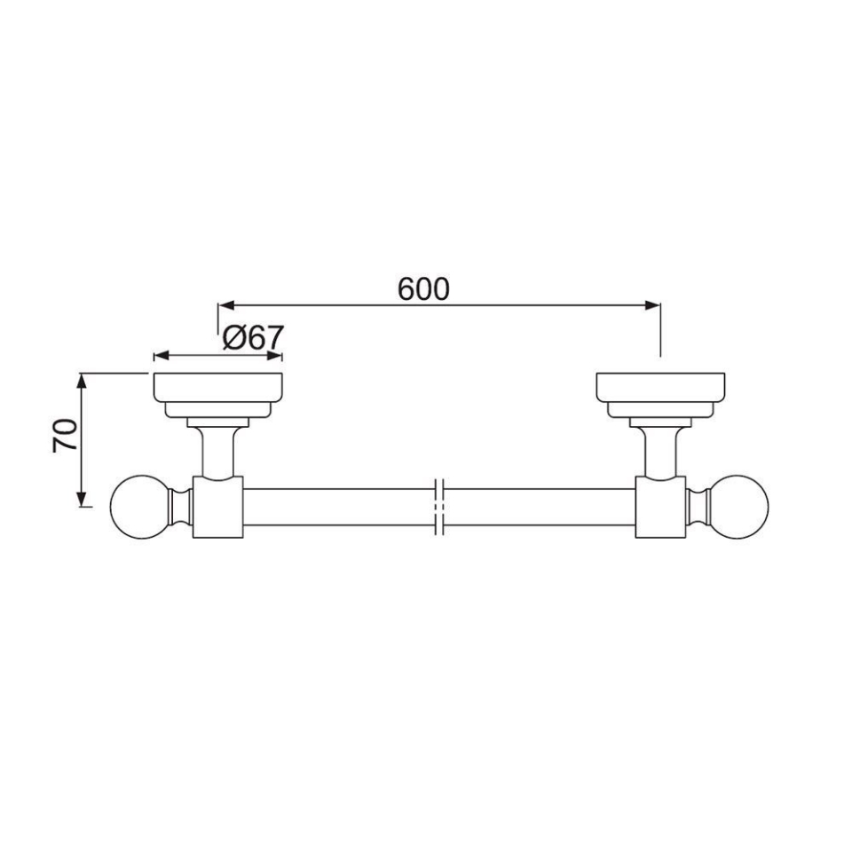 Towel Rail 450mm Long Jaquar UAE