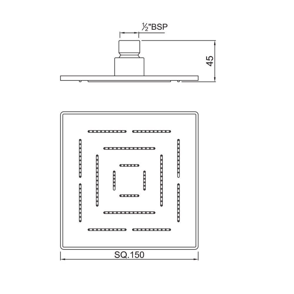 Square Shape Maze Overhead Shower Jaquar Showers Jaquar UAE