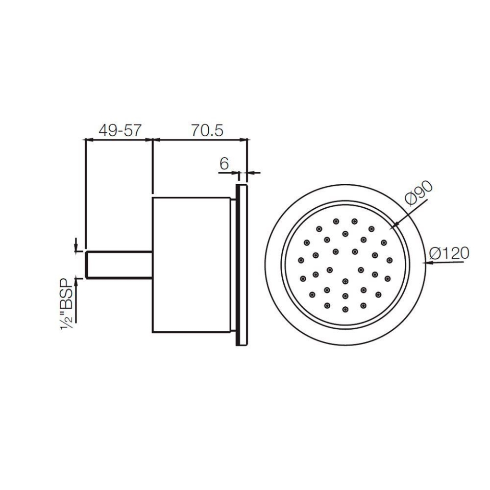 Body Showers Body Shower Ø120mm Round Shape,Body showers Jaquar UAE