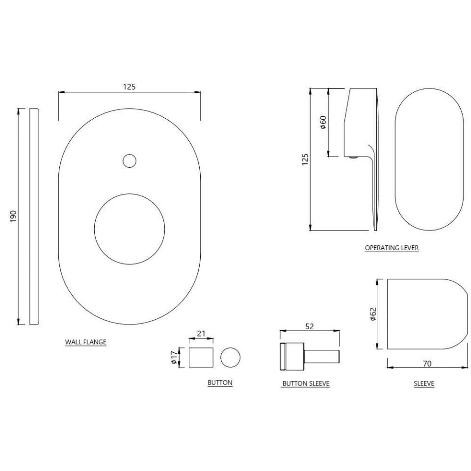 Picture of Exposed Part Kit of Single Lever Hi Flow In-wall Diverter