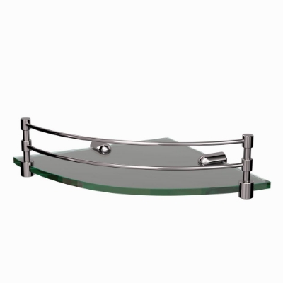 Picture of Corner Glass Shelf - Black Chrome