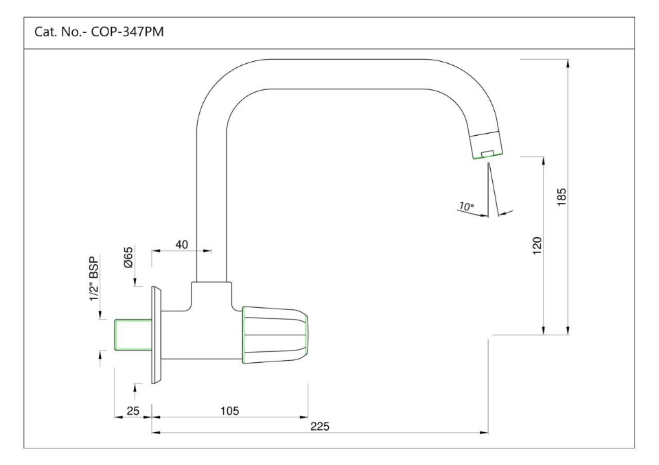 Continental Prime Sink Tap with Swivel Spout Jaquar Jaquar UAE