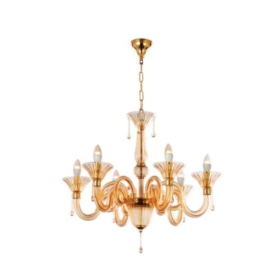 Picture of 6 LT Honey Glass Chandelier