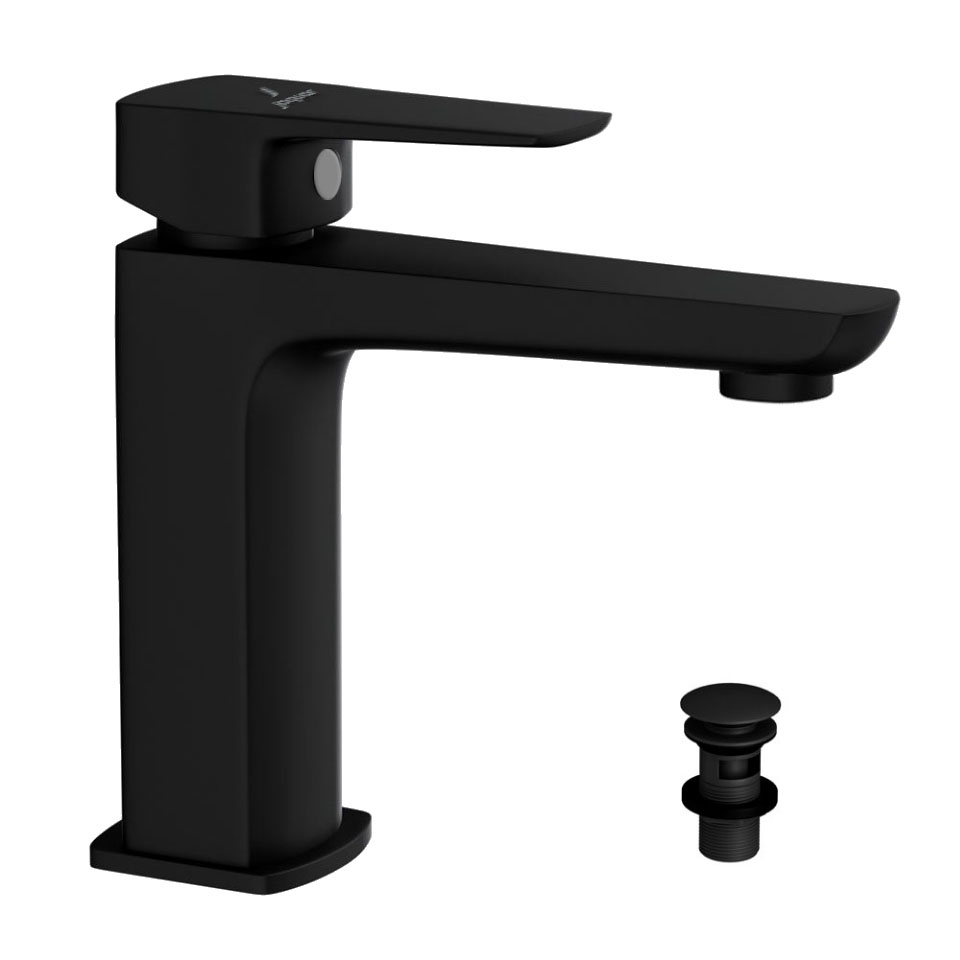 Picture of Single Lever Basin Mixer with click clack waste - Black Matt