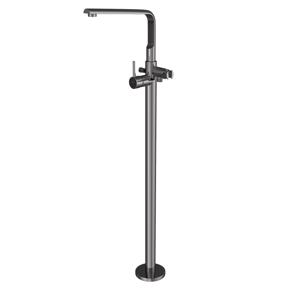 Picture of Exposed Parts of Floor Mounted Single Lever Bath Mixer - Black Chrome