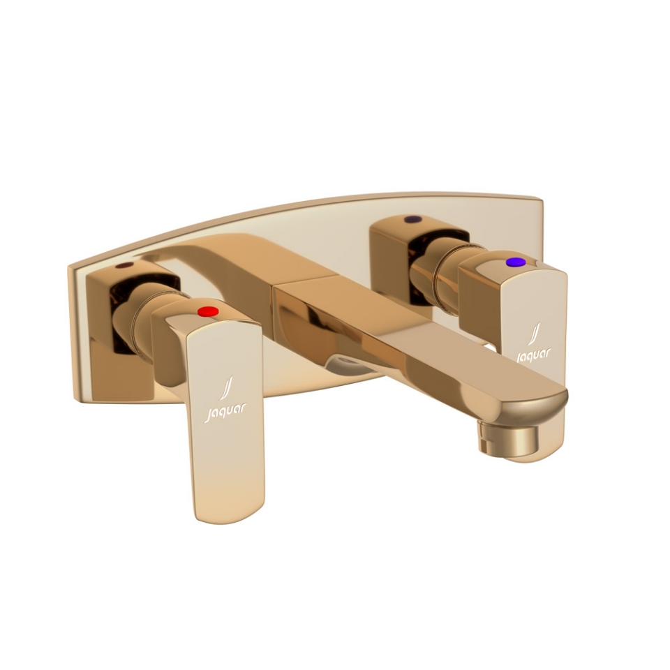 Picture of 3 Hole Basin Mixer Wall Mounted - Auric Gold