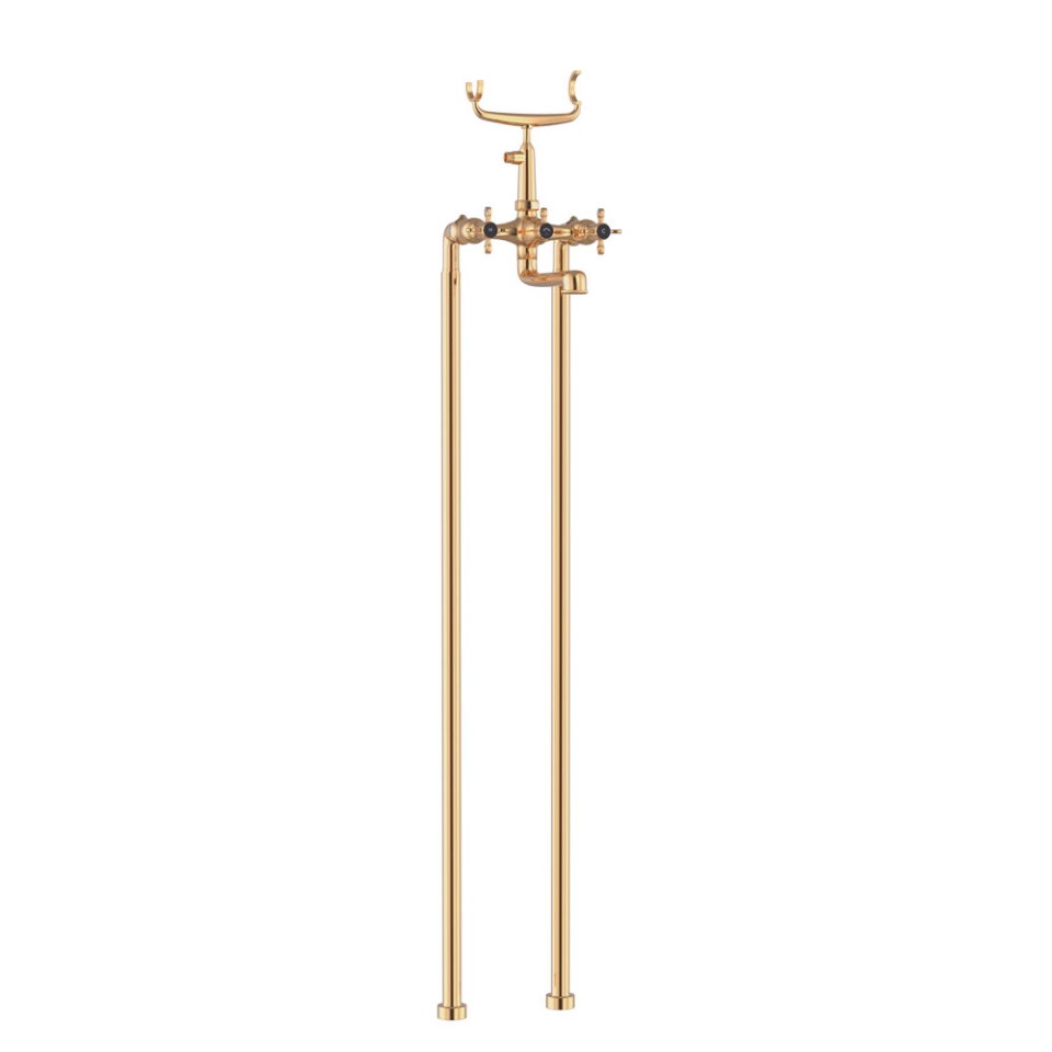 Picture of Bath & Shower Mixer with Telephone Shower Crutch - Auric Gold