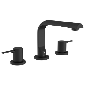 Picture of 3-Hole Basin Mixer Round Spout  - Black Matt