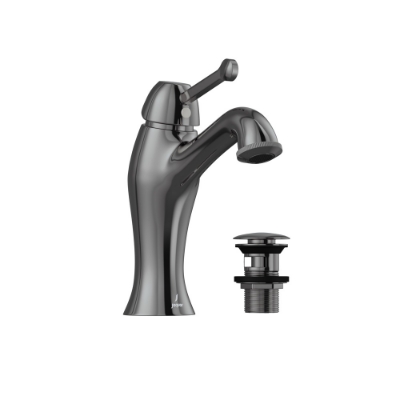 Picture of Single lever basin mixer with click clack waste - Black Chrome