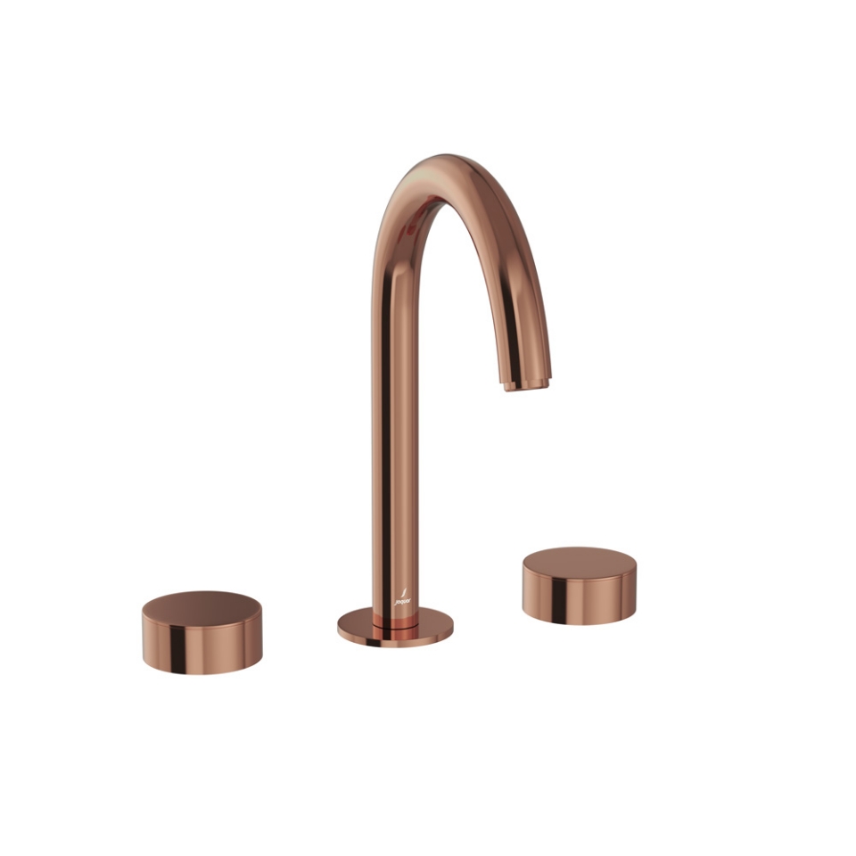 Picture of 3-Hole Basin Mixer with Pipe Spout - Blush Gold PVD