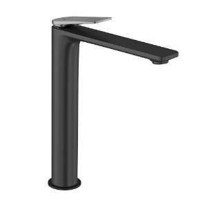 Picture of Single Lever High Neck Basin Mixer - Lever: Black Chrome | Body: Black Matt