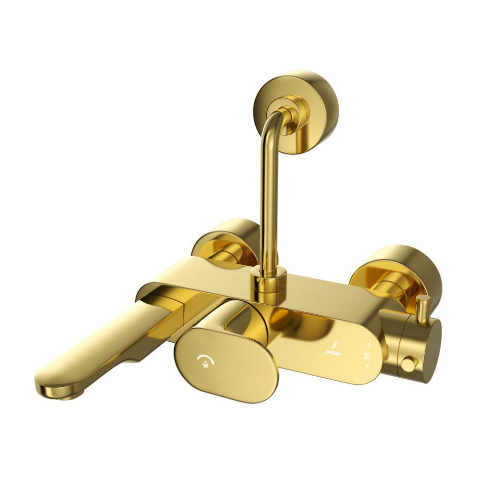 Picture of Exposed Thermostatic Bath & Shower Mixer - Gold Bright PVD