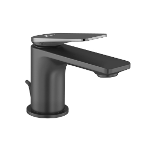 Picture of Single Lever Basin Mixer with Popup Waste - Lever: Black Chrome | Body: Black Matt