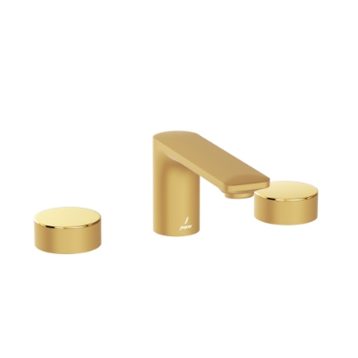 Picture of 3-Hole Basin Mixer - Lever: Gold Bright PVD | Body: Gold Matt PVD