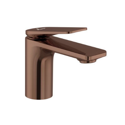 Picture of Single lever basin mixer with click clack waste - Blush Gold PVD