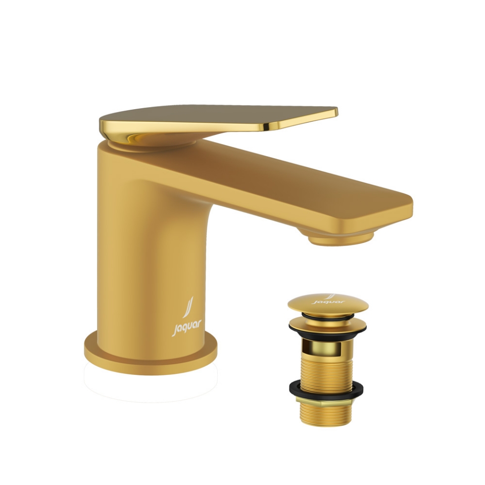 Picture of Single Lever Basin Mixer - Lever: Gold Bright PVD | Body: Gold Matt PVD