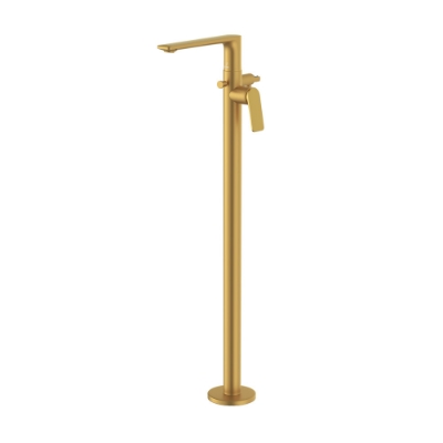 Picture of Exposed parts of floor mounted single lever bath mixer - Lever: Gold Bright PVD | Body: Gold Matt PVD