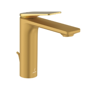 Picture of Single Lever Extended Basin Mixer with Popup Waste - Lever: Gold Bright PVD | Body: Gold Matt PVD