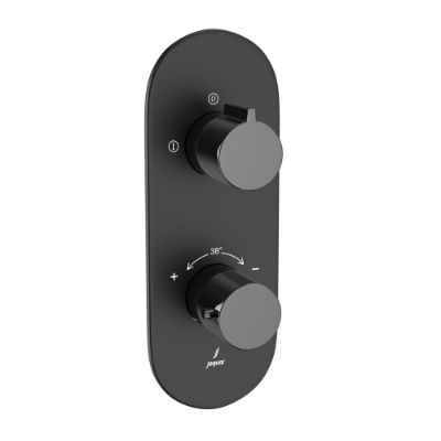 Picture of Aquamax Thermostatic Shower Mixer - Lever: Black Chrome | Body: Black Matt