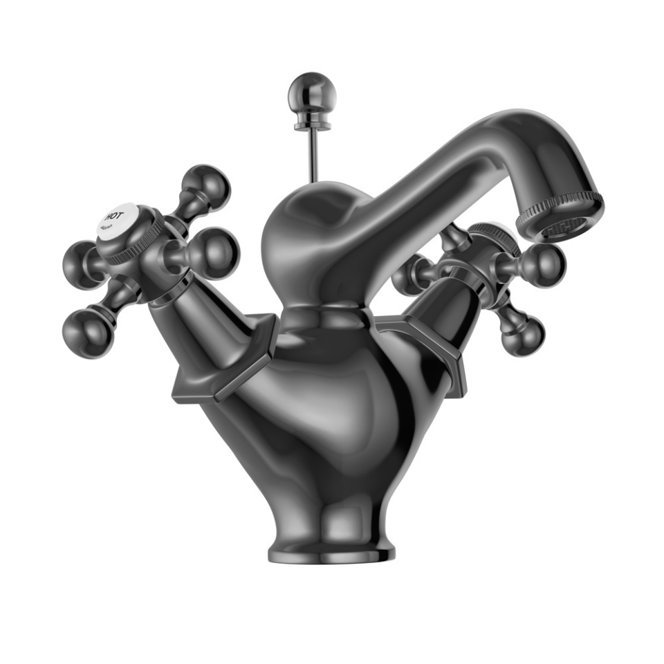 Picture of Monoblock Basin Mixer with popup waste -Black Chrome