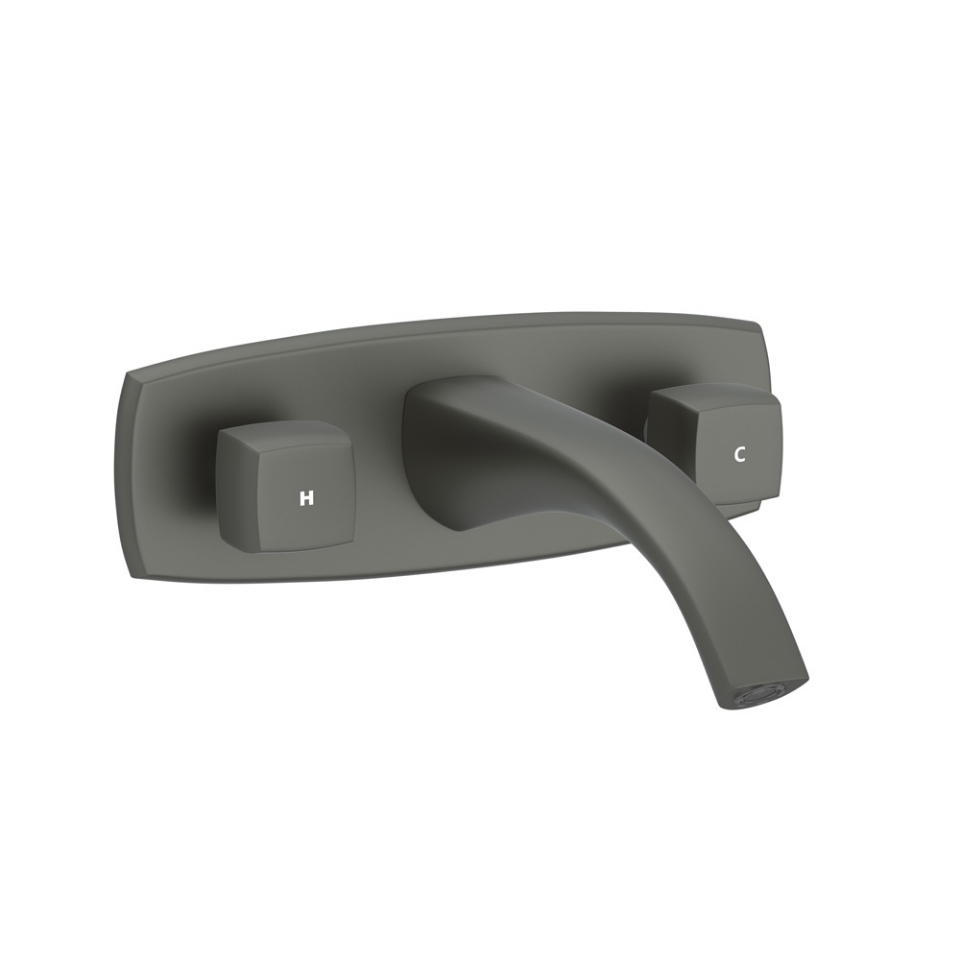 Picture of 3 Hole Basin Mixer Wall Mounted - Graphite