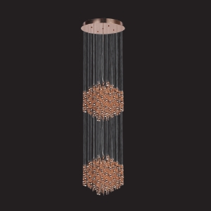 Picture of 2 Tier Metal string Ceiling Light - Rose Gold