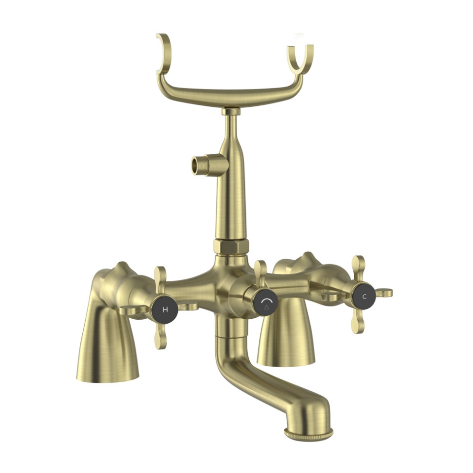 Picture of Bath & Shower Mixer with Telephone Shower Crutch - Antique Bronze