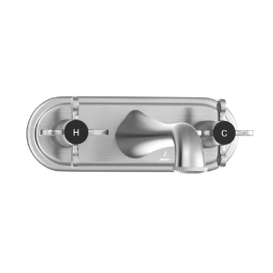 Picture of 3 Hole Basin Mixer Wall Mounted - Stainless Steel