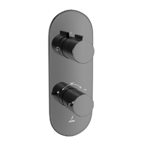 Picture of Aquamax Thermostatic Shower Mixer - Black Chrome