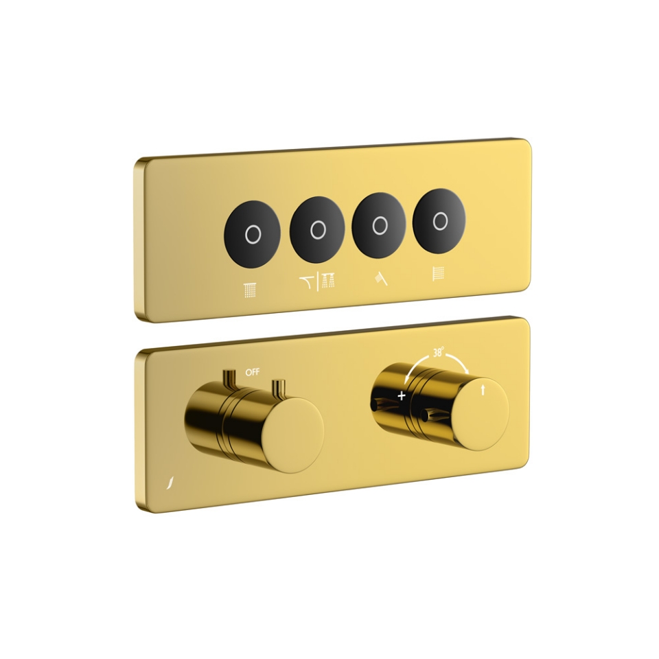Picture of Exposed Part Kit of CLOUD Touch Shower System with 4 outlets - Gold Bright PVD