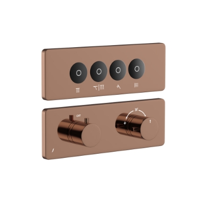 Picture of Exposed Part Kit of CLOUD Touch Shower System with 4 outlets - Blush Gold Bright PVD