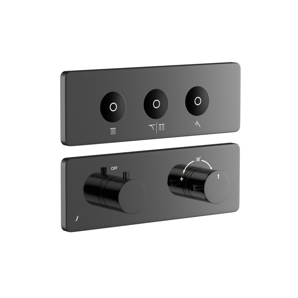 Picture of Exposed Part Kit of CLOUD Touch Shower System with 3 outlets - Black Chrome